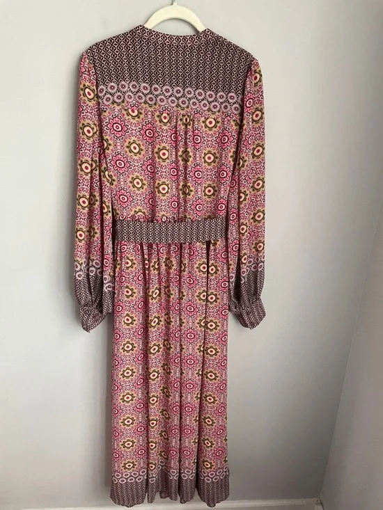 Boden Wow Placement Maxi Dress Floral Print Belted Boho Size 16/18R - Picture 6 of 14